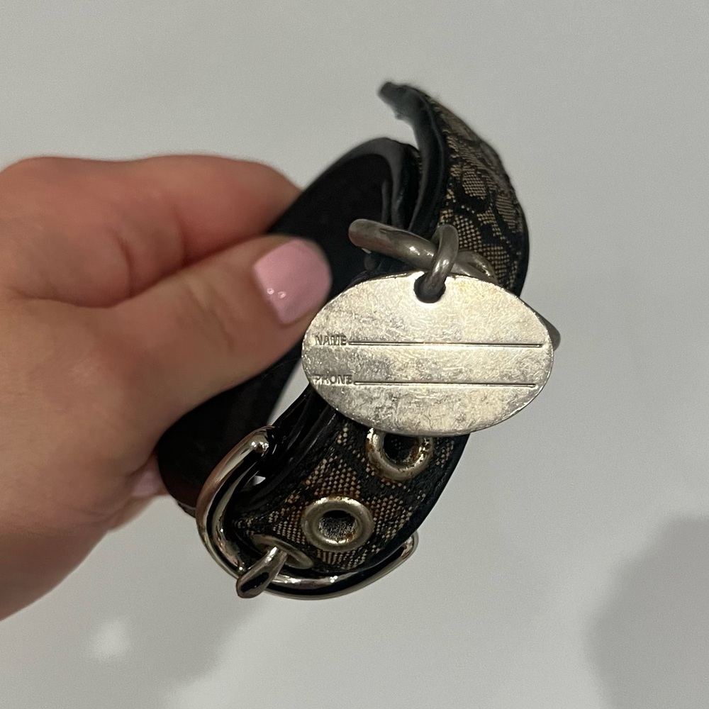 Coach XS Monogram Pet Collar with Enamel Tag Black - Picture 5 of 9